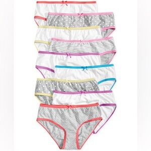 NWT Maidenform Girls 9-Pk Pop Heathers Cotton Brief Underwear Assorted Colors